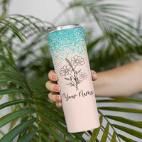Personalized Gifts for Her Skinny Tumbler Custom Name Flower Bridesmaid Proposal Birthday Christmas Gift - Wonder Print Shop