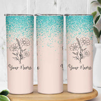 Personalized Gifts for Her Skinny Tumbler Custom Name Flower Bridesmaid Proposal Birthday Christmas Gift - Wonder Print Shop