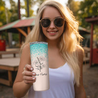 Personalized Gifts for Her Skinny Tumbler Custom Name Flower Bridesmaid Proposal Birthday Christmas Gift - Wonder Print Shop