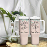 Personalized Gifts for Her Tumbler With Handle Custom Name Flower Bridesmaid Proposal Birthday Christmas Gift - Wonder Print Shop