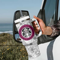 In A World Full Of Princesses Be A Chingona Tumbler With Handle Dia De Los Muertos Flower Spanish Slang