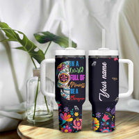Personalized Chingona Tumbler With Handle Custom Name Latina Mexican Girl In A World Full Of Princesses Be A Chingona