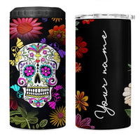 Personalized Gift 4 in 1 Can Cooler Tumbler Custom Name Sugar Skull Mexican Art Birthday Christmas Gifts for Her - Wonder Print Shop
