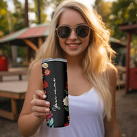 Personalized Gift Skinny Tumbler Custom Name Sugar Skull Mexican Art Birthday Christmas Gifts for Her - Wonder Print Shop