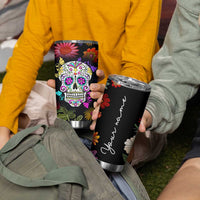 Personalized Gift Tumbler Cup Custom Name Sugar Skull Mexican Art Birthday Christmas Gifts for Her - Wonder Print Shop