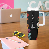 Personalized Gift Tumbler With Handle Custom Name Sugar Skull Mexican Art Birthday Christmas Gifts for Her - Wonder Print Shop