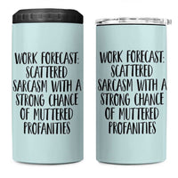 Funny Coworker Gifts 4 in 1 Can Cooler Tumbler Work Forecast Sarcastic Gag Present for Boss Employer Teal Mint - Wonder Print Shop