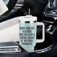 Funny Coworker Gifts Tumbler With Handle Work Forecast Sarcastic Gag Present for Boss Employer Teal Mint - Wonder Print Shop