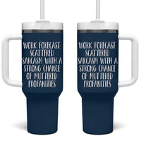 Funny Coworker Gifts Tumbler With Handle Work Forecast Sarcastic Gag Present for Boss Employer Navy - Wonder Print Shop