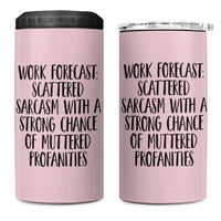 Funny Coworker Gifts 4 in 1 Can Cooler Tumbler Work Forecast Sarcastic Gag Present for Boss Employer Pink - Wonder Print Shop