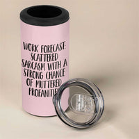 Funny Coworker Gifts 4 in 1 Can Cooler Tumbler Work Forecast Sarcastic Gag Present for Boss Employer Pink - Wonder Print Shop