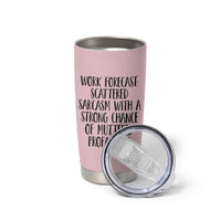 Funny Coworker Gifts Tumbler Cup Work Forecast Sarcastic Gag Present for Boss Employer Pink - Wonder Print Shop