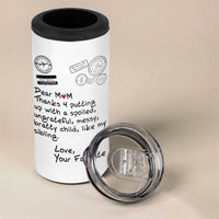 Mothers Day Mom Gifts 4 in 1 Can Cooler Tumbler Love, Your Favorite Best Birthday Presents