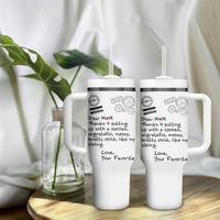Mothers Day Mom Gifts Tumbler With Handle Love, Your Favorite Best Birthday Presents