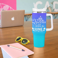 June Birthday Gifts For Women Tumbler With Handle Queens Are Born In June