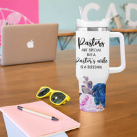 Gifts For Pastor Wife Tumbler With Handle Pastors Wives Flower Cross Christian Gifts For Women