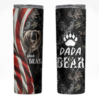 Gifts For Dad Skinny Tumbler Dada Bear American Flag - Wonder Print Shop
