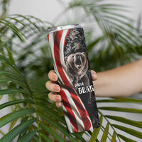 Gifts For Dad Skinny Tumbler Dada Bear American Flag - Wonder Print Shop