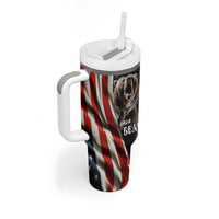 Gifts For Dad Tumbler With Handle Dada Bear American Flag - Wonder Print Shop