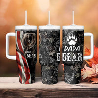 Gifts For Dad Tumbler With Handle Dada Bear American Flag - Wonder Print Shop