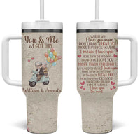 Personalized Couple Gift for Anniversary Tumbler With Handle Custome Name Vintage Romantic Elderly Couple