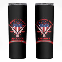 Happy 4th Of July Skinny Tumbler America Independence Day Memorial Day Patriotic Party USA Flag