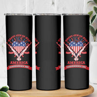 Happy 4th Of July Skinny Tumbler America Independence Day Memorial Day Patriotic Party USA Flag