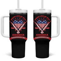 Happy 4th Of July Tumbler With Handle America Independence Day Memorial Day Patriotic Party USA Flag