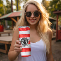 Proud Navy Veteran Skinny Tumbler American Flag Eagle Military Gifts
