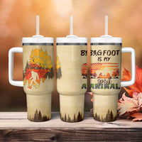 Bigfoot Tumbler With Handle Sasquatch Lover Campfire Outdoor Camping Nature Gift