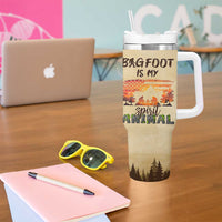 Bigfoot Tumbler With Handle Sasquatch Lover Campfire Outdoor Camping Nature Gift
