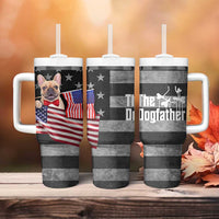 The Dogfather Tumbler With Handle English Bulldog Dog Father Dad Owner Funny Cute Pup Doggo