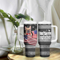 The Dogfather Tumbler With Handle English Bulldog Dog Father Dad Owner Funny Cute Pup Doggo