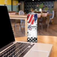Happy 4th Of July Skinny Tumbler America Sunflower Flag American Patriotic Flower
