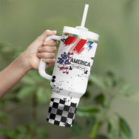 Happy 4th Of July Tumbler With Handle America Sunflower Flag American Patriotic Flower