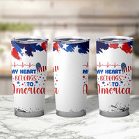 My Heart Belongs To America Patriotic Tumbler Cup 4th Of July Independence Day American Flag