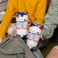 My Heart Belongs To America Patriotic Tumbler Cup 4th Of July Independence Day American Flag