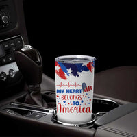 My Heart Belongs To America Patriotic Tumbler Cup 4th Of July Independence Day American Flag