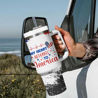My Heart Belongs To America Patriotic Tumbler With Handle 4th Of July Independence Day American Flag
