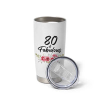 80 And Fabulous Tumbler Cup 80th Birthday Gifts For Women Grandma Aunt Flower 1946 Present