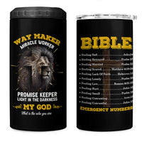 Christian Gifts for Men 4 in 1 Can Cooler Tumbler Vintage Waymaker Miracle Worker Lion Faith Believer