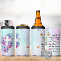 Christian Gifts For Women 4 in 1 Can Cooler Tumbler Faith Mothers Day Bible Verse Encouragement Gifts Flower Coffee Cup