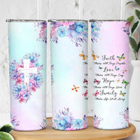 Christian Gifts For Women Skinny Tumbler Faith Mothers Day Bible Verse Encouragement Gifts Flower Coffee Cup