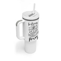 Christian Gifts for Men Women Tumbler With Handle Strong In The Lord Eph. 6:10 God Catholic Spiritual Faith Bible Verse