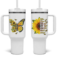 Sunflower Christian Gifts for Women Tumbler With Handle Flower Inspiration Religious Bible Verse Encouragement