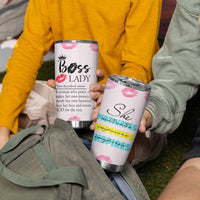 Boss Gifts for Women Tumbler Cup She Motivates Inspires Empowers Christmas Birthday Gift - Wonder Print Shop