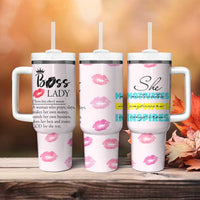 Boss Gifts for Women Tumbler With Handle She Motivates Inspires Empowers Christmas Birthday Gift - Wonder Print Shop