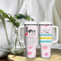 Boss Gifts for Women Tumbler With Handle She Motivates Inspires Empowers Christmas Birthday Gift - Wonder Print Shop