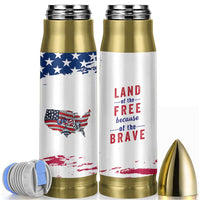 American Flag Patriotic Bullet Tumbler Land Of The Free Because Of The Brave USA Flag