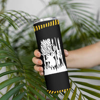 Deer Hunting Dad Skinny Tumbler Best Buckin' Papa Ever American Flag - Wonder Print Shop